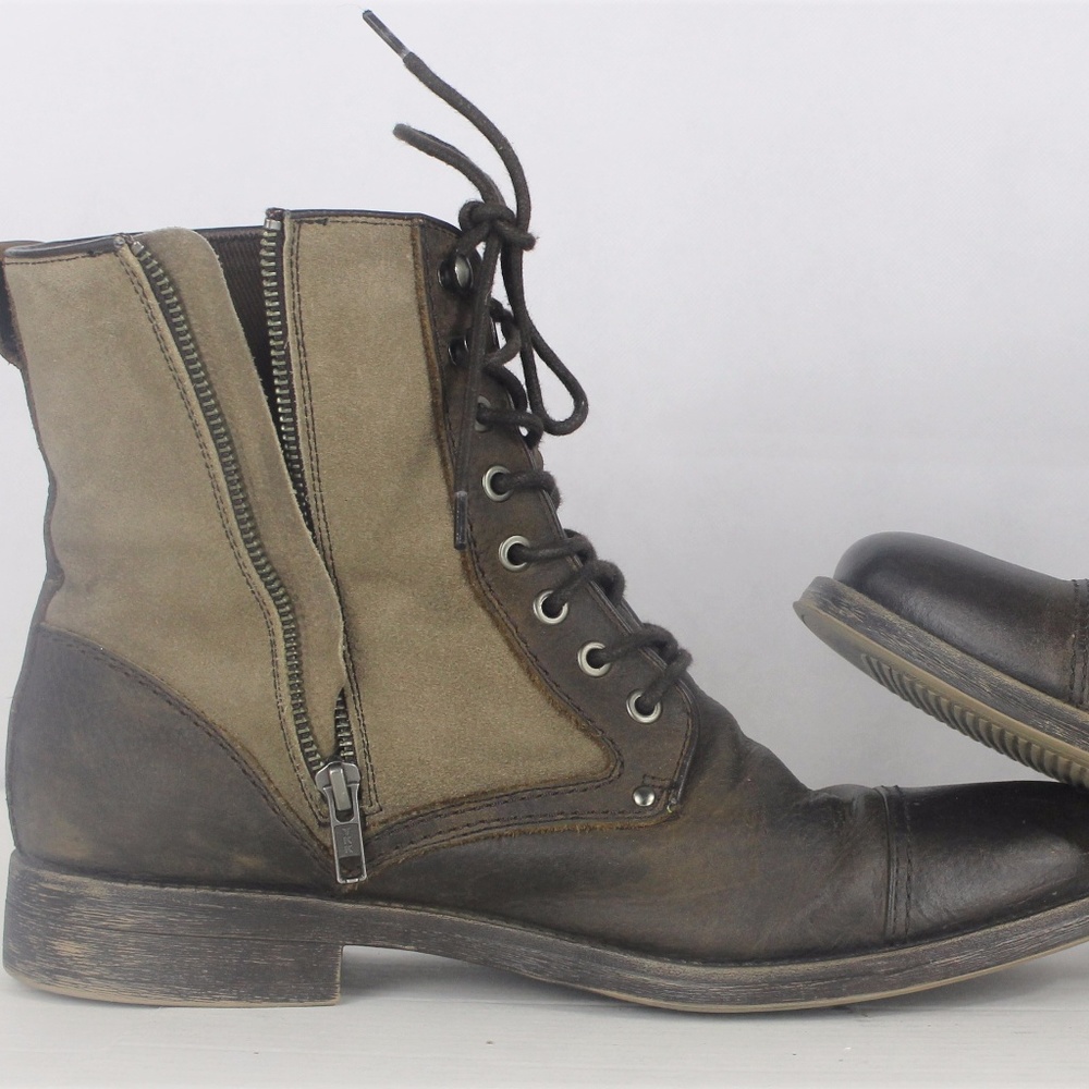 Men's Aston Grey Collection Leathers Boots Size 10